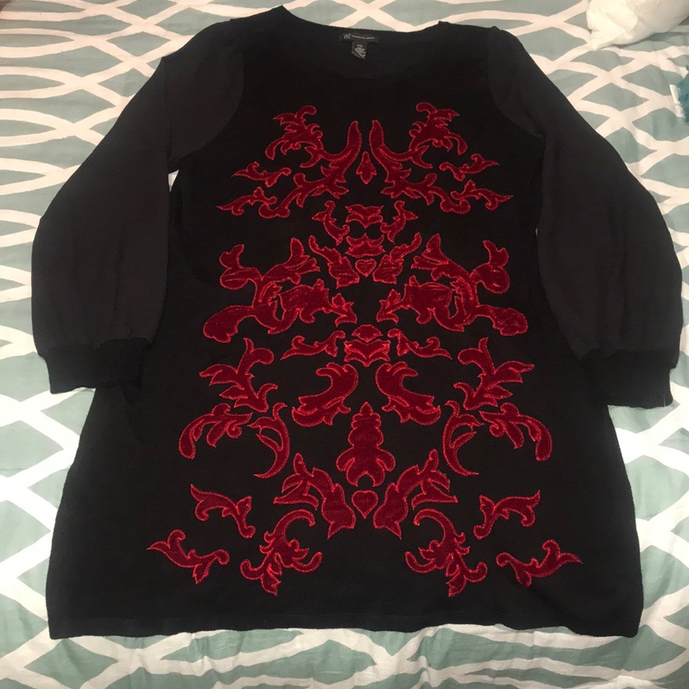 NWT- I.N.C. Flocked Tunic Sweater. - Sz. XXL